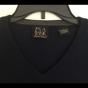 COPY - Joseph A. Bank Merino Wool V-Neck, Navy Blue, Sz L